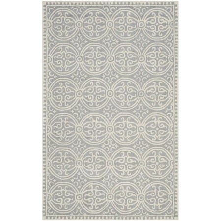 Safavieh Cambridge Hand Tufted Square Rugs, Silver and Ivory - 6 x 6 ft. CAM123D-6SQ